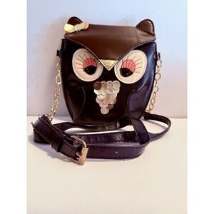 Owl Crossbody Handbag Women Small Faux Leather Shoulder Bag